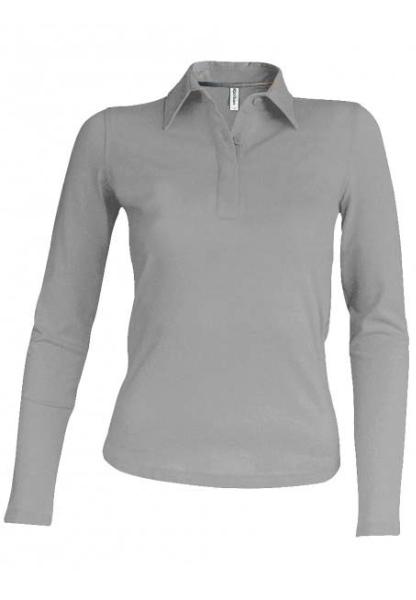 Polo femme - manches longues 100% coton