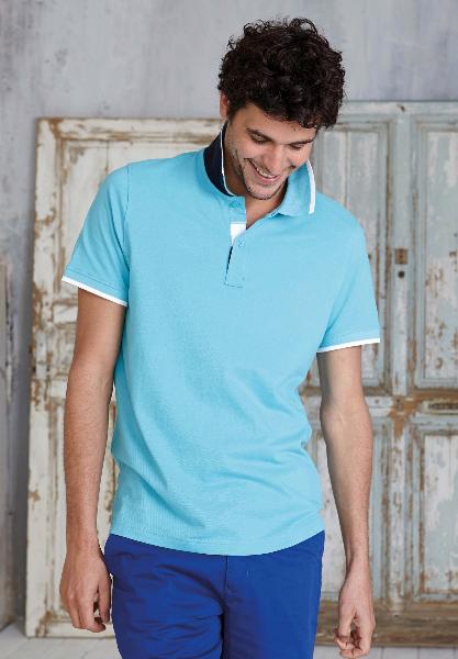 Polo homme manches courtes - col en bord cte 220 gr