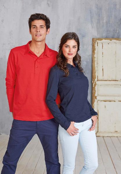 Polo jersey manches longues - 100% coton