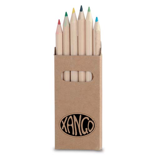 Bote de 6 crayons de couleurs en bois personnalisable