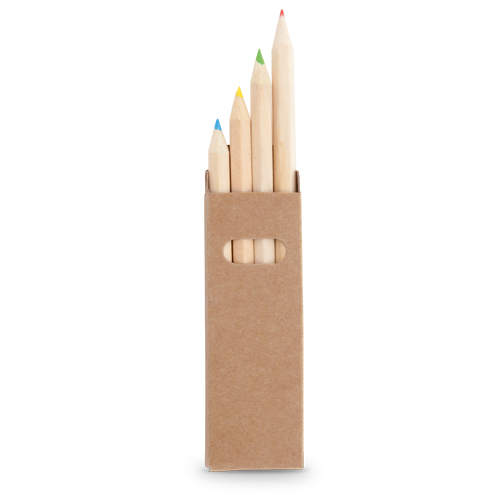 Bote de 4 crayons de couleurs en bois personnalisable