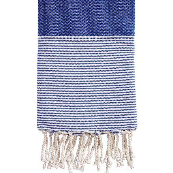 Fouta Nid d'abeille coton franges personnalise 1x2m