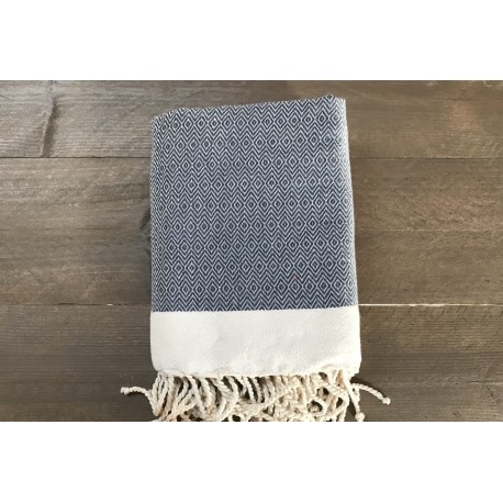 Fouta Diamant coton franges personnalise 1x2m