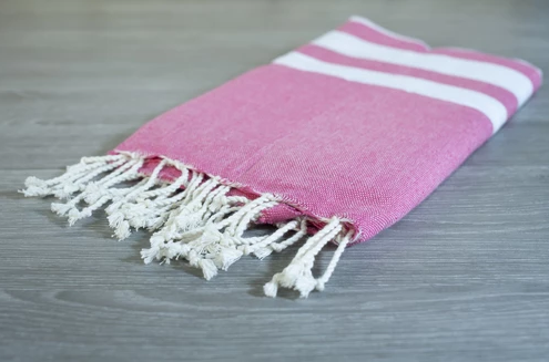 Fouta 5/5 coton franges personnalise 1x2m